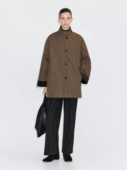 Massimo Dutti Парка с вощеным воротником и вельветовой деталью, хаки