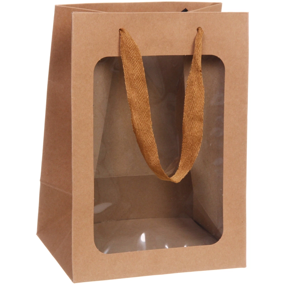 Пакет для цветов и подарков «Искренний подарок» 18*13*25 см, коричневый