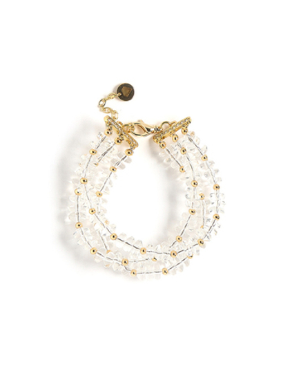 Браслет "White night" из горного хрусталя Gold