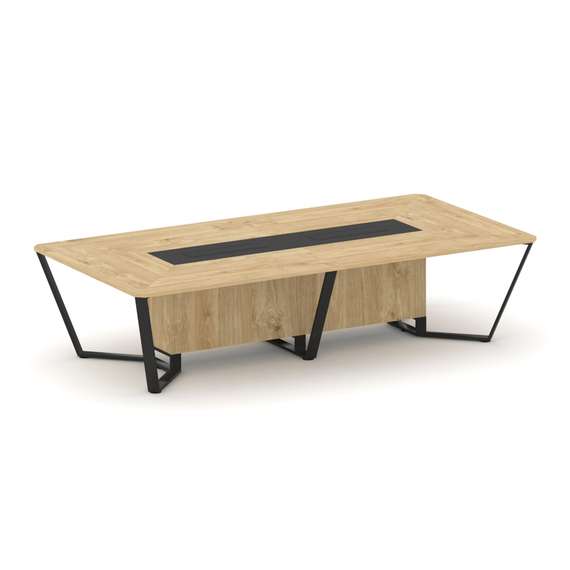 Steel Meet Стол переговорный прямоугольный KMK-PR.B.SP-12 Тиквуд Светлый/Графит Глянец/Металл Черный