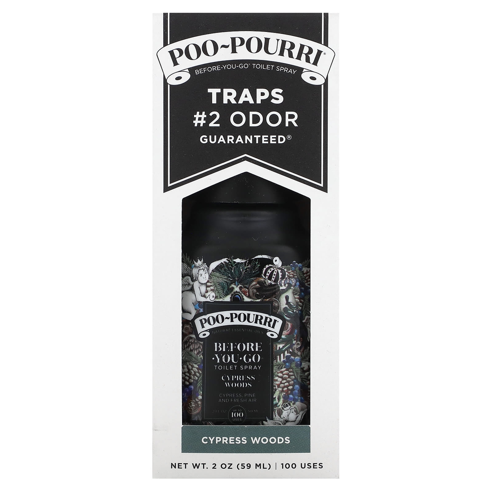 Poo-Pourri, Before-You-Go®, спрей-освежитель для туалета, кипарис, 59 мл (2 унции)