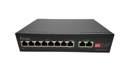 Коммутатор POE 1010B-A на 8 портов AI Hi-POE(8+2) - POE RJ45 Порт: 8*10/100 Мбит/с