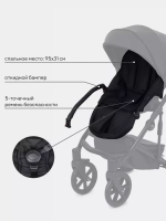 Коляска универсальная 3 в 1 Mowbaby Opus/экокожа