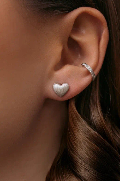 Серьги ''Сердца'' сатинированные