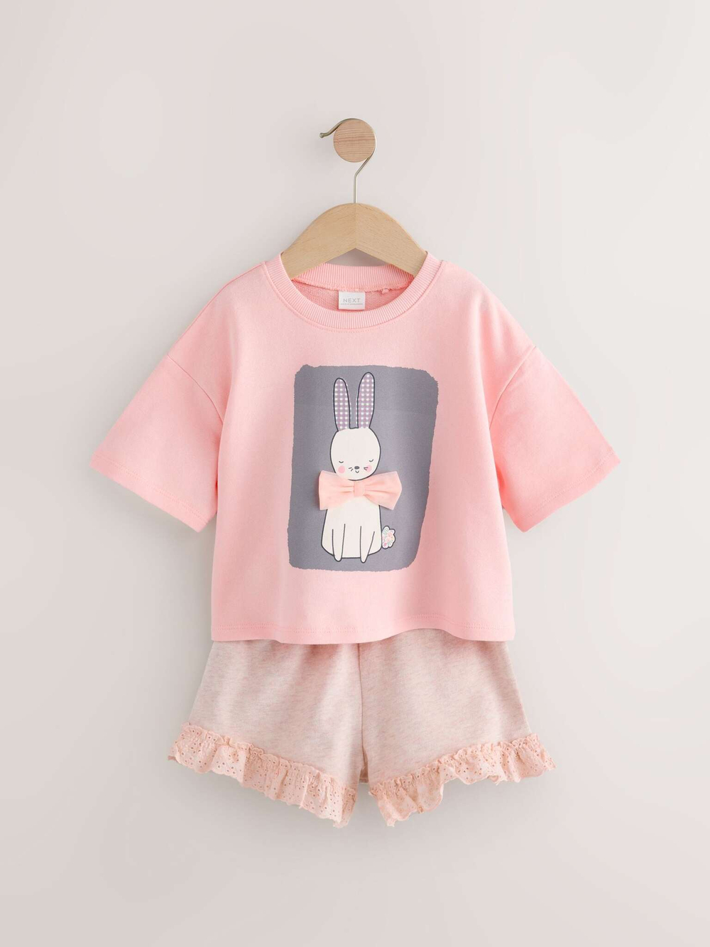 Футболка и шорты в комплекте для девочки Next E55-507, Розовый