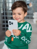 Зеленый лонгслив оверсайз для мальчика