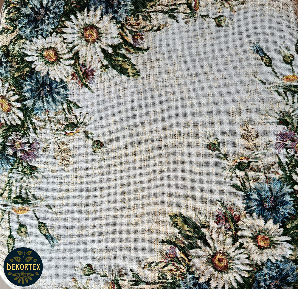 Набор чехлов на табурет из гобелена Васильки и ромашки (33х33 см) - 4шт