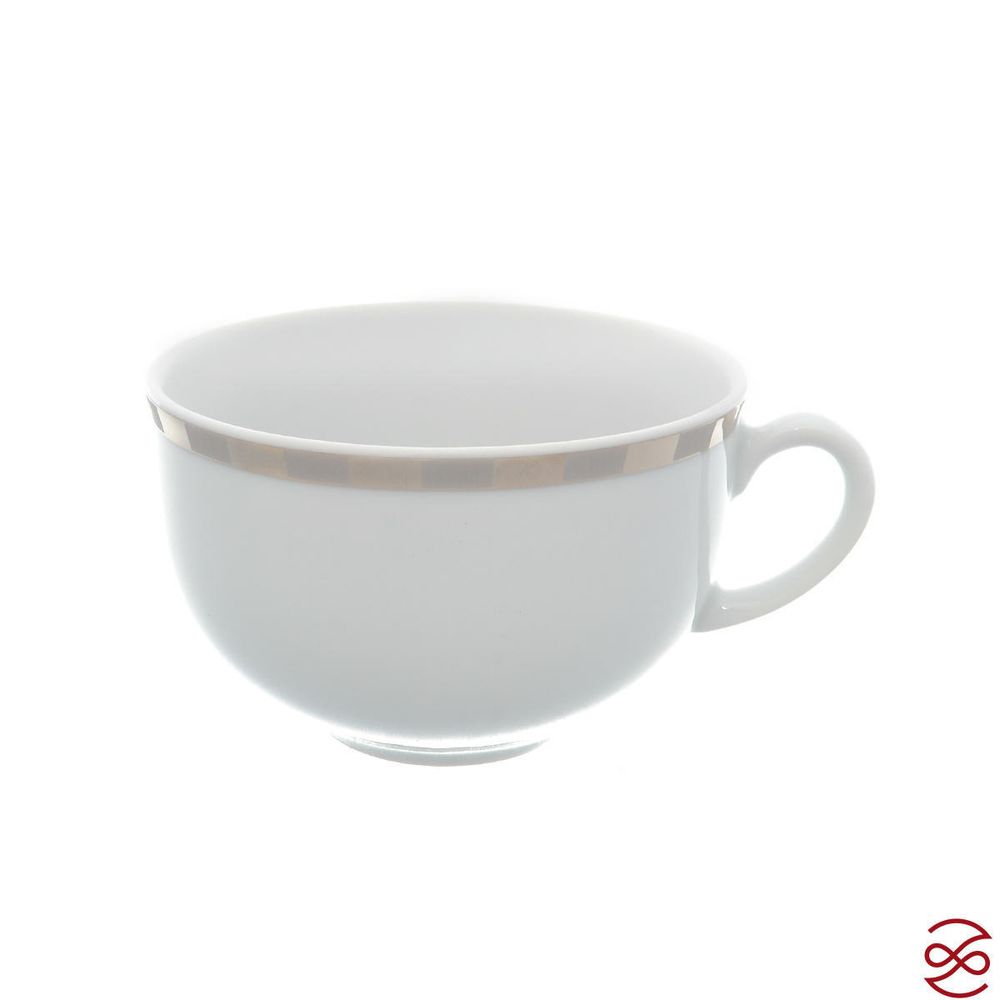 Набор чайных пар Thun Опал платиновые пластинки 280 мл(6 пар)