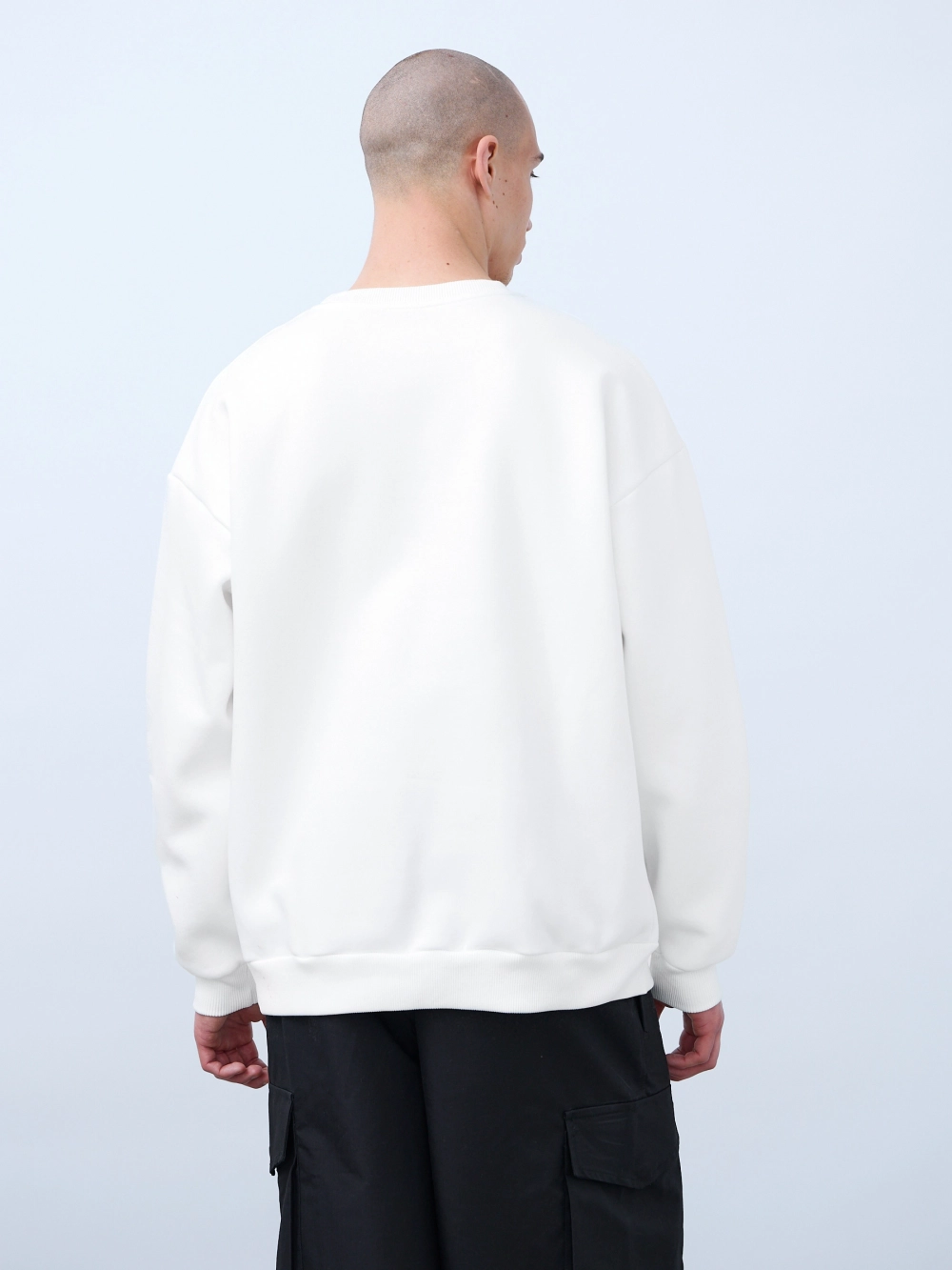 Свитшот оверсайз с начесом (молочный)