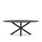 Стол Argo с черным стеклом и черными стальными ножками Ø 200 x 100 см