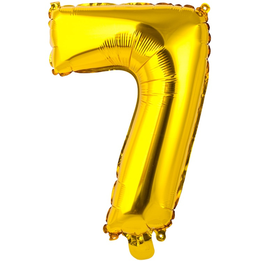 Шар фольгированный Цифра 7 35 см (Золотой)