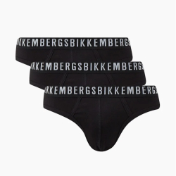 Мужские трусы брифы черные набор 3 в 1 Bikkembergs CLASSIC BKK1USP02TR