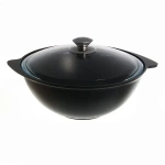 Казан 3,5л литой алюминий со стеклянной крышкой КМ-к37а