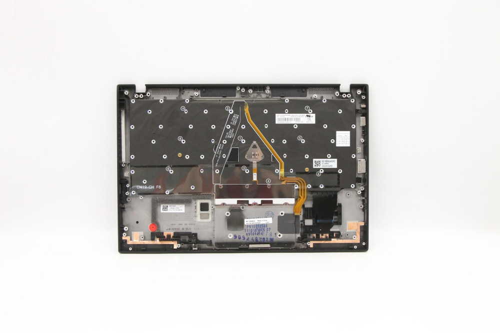 Верхняя панель с клавиатурой (топкейс) для ноутбука Lenovo ThinkPad X1 Carbon 7th Gen FingerPrint, черная, с подсветкой, раскладка - русская (5M10V25554)