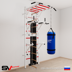Шведская стенка Sv Sport усиленная 6623 (Турник рукоход/Брусья/Стойка/Скамья/Лестница/Цепь/Мешок 30кг)
