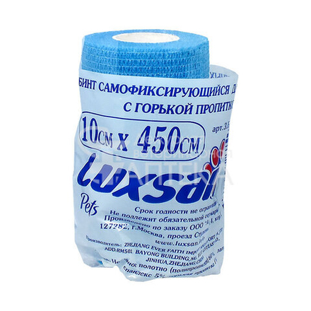 Бинт для животных Luxsan Pets самофиксирующийся с горькой пропиткой 10 х 450см