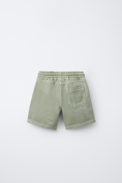 ZARA КОМФОРТНЫЕ ШОРТЫ ИЗ ТВИЛА, СВЕТЛЫЙ ХАКИ