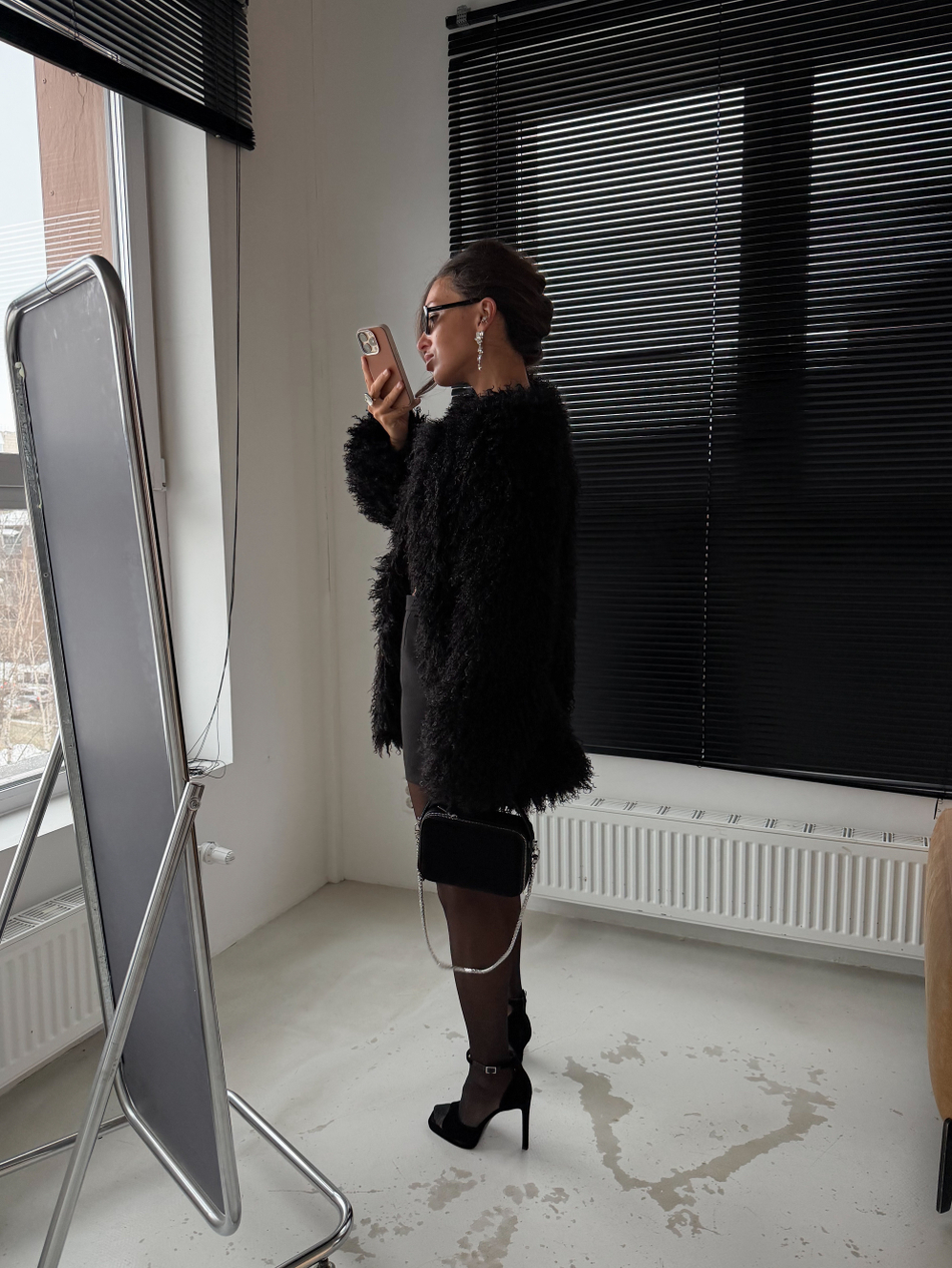 Эко-шуба LAMB | Черный