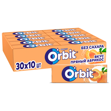 Жевательная резинка Orbit вкус пряный абрикос без сахара, 13 г х 30 шт