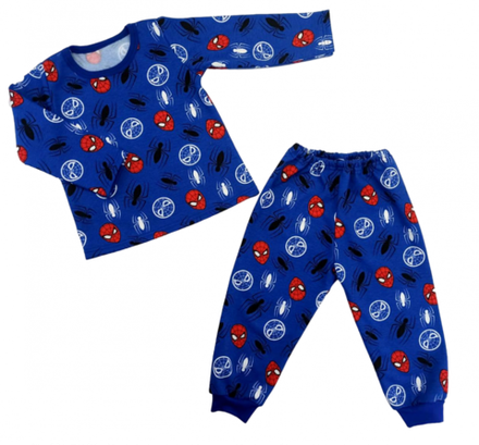 Пижама 903/62 синяя, маски и пауки, инт.