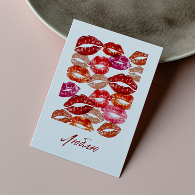 А-1071 карточка (7х10 см) Люблю (в упаковке 10 шт.)