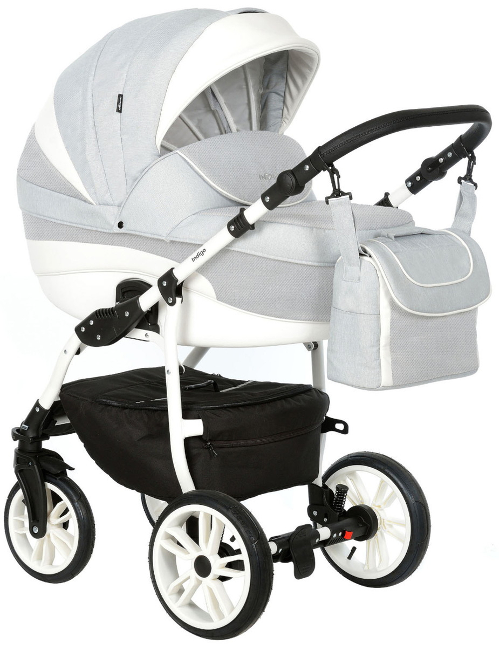 Детская коляска Indigo Indigo New 3 в 1 с автокреслом Avionaut Cosmo Beige In02 св.серый