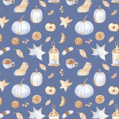 Тёплая осень (на синем) / Warm Autumn (on dark blue)