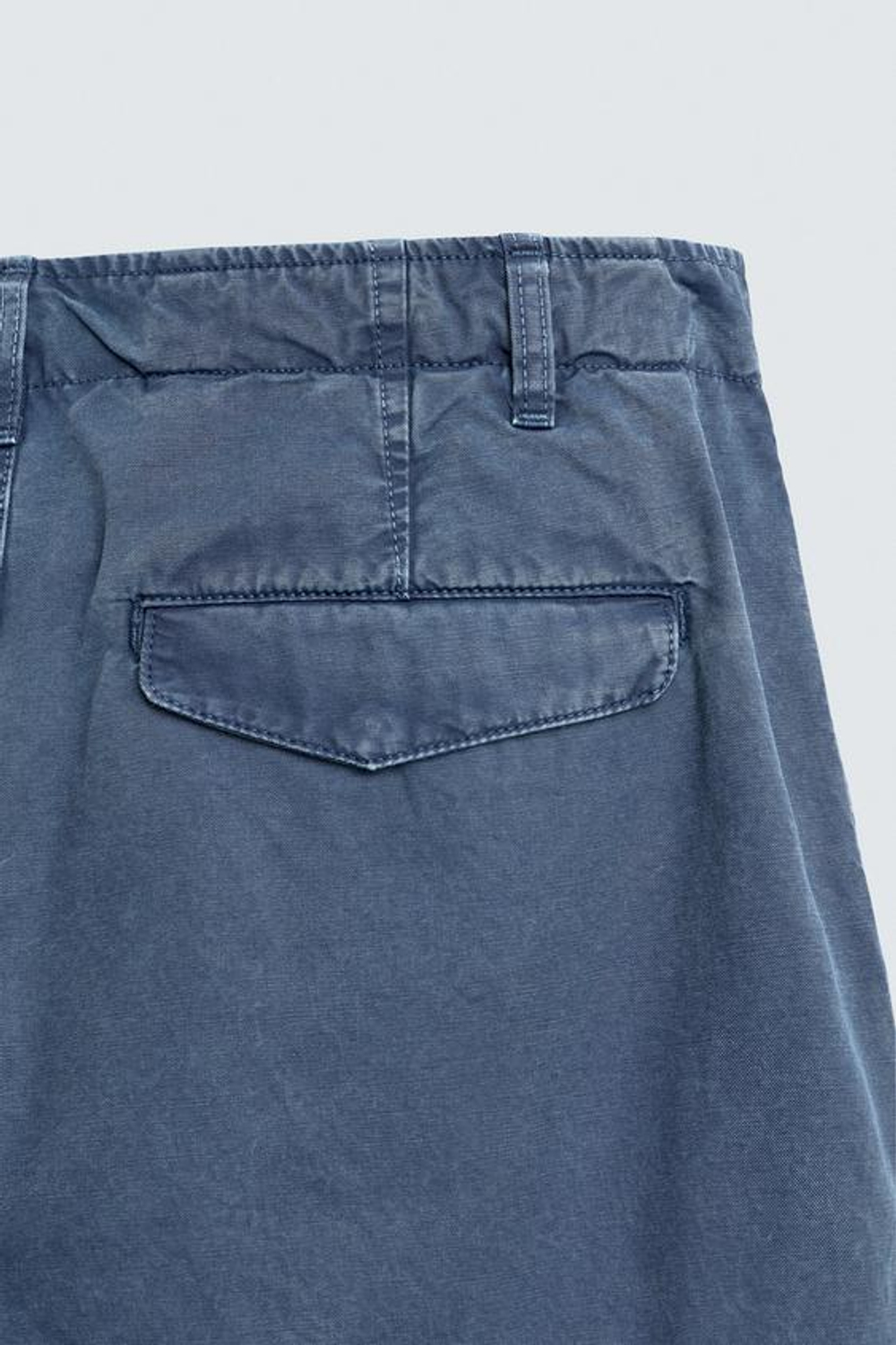 ZARA БРЮКИ КАРГО RELAXED FIT С ЭФФЕКТОМ ПОТЕРТОСТИ, СИНИЙ