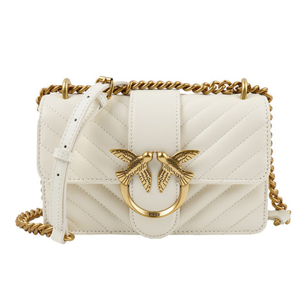 Сумка Pinko Quilt Classic Rhombus Chain Shoulder Strap Sheepskin Bird Swallow Bag Shoulder Messenger Bag Mini Women's White, 1P22JU-Y7SQ-Z14Q