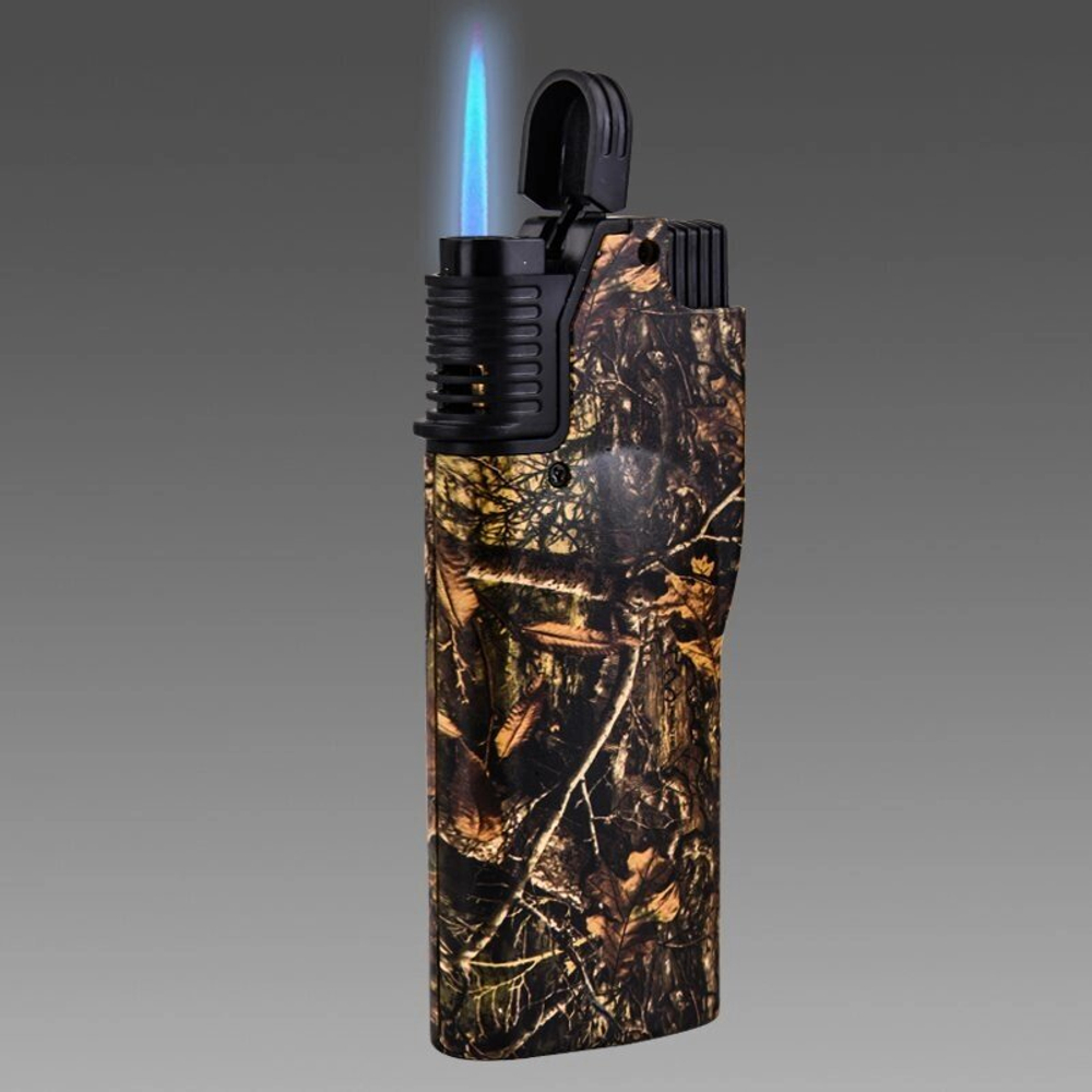 Универсальная походная зажигалка в камуфляже RealTree Advantage Timber. Газ