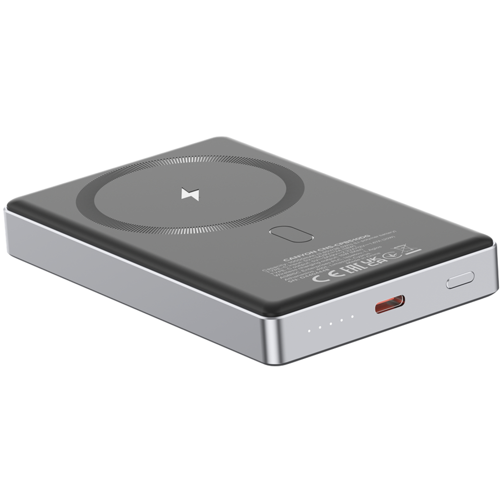 CANYON power bank OnPower 510 slim Magnetic 10000 mAh PD20W Dark Grey