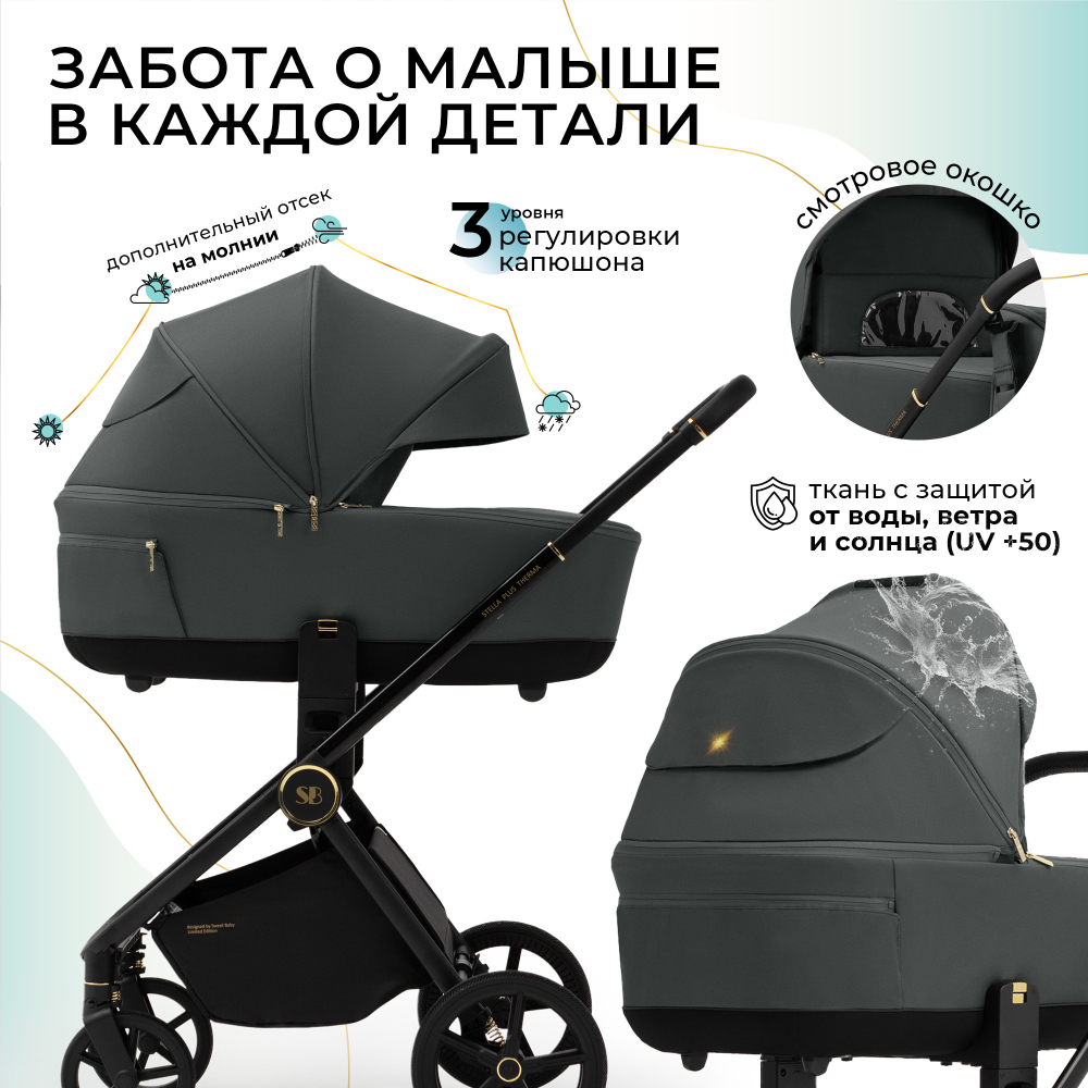 Коляска 2в1 Sweet Baby Stella Plus Therma Dark Grey