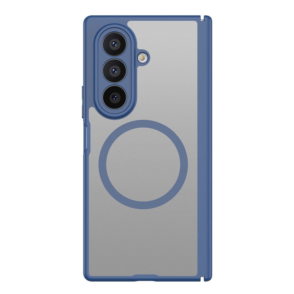 Усиленный чехол синего цвета с MagSafe для Samsung Galaxy Z Fold 7, серия Expn Series Magnetic от Dux Ducis