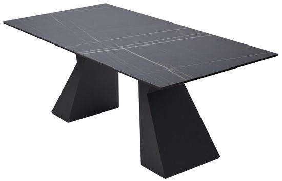 Стол БОГАРТ 200 TITANIUM BLACK PULIDO, керамика / Черный