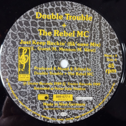 Винтажная виниловая пластинка LP Double Trouble and Rebel MC Just Keep Rockin (Holland 1989) 45 RPM Maxi Single
