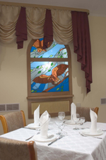 Витражи , UV фотопечать , объёмная UV фотопечать , ультратонкие ( 7 мм ) световые панели.