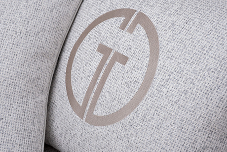 Диван трехместный Garda Decor Sorrento светло-бежевая рогожка с кантом механизм пума