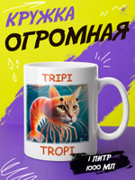 Кружка литровая итальянский мем "Брр Патапим"