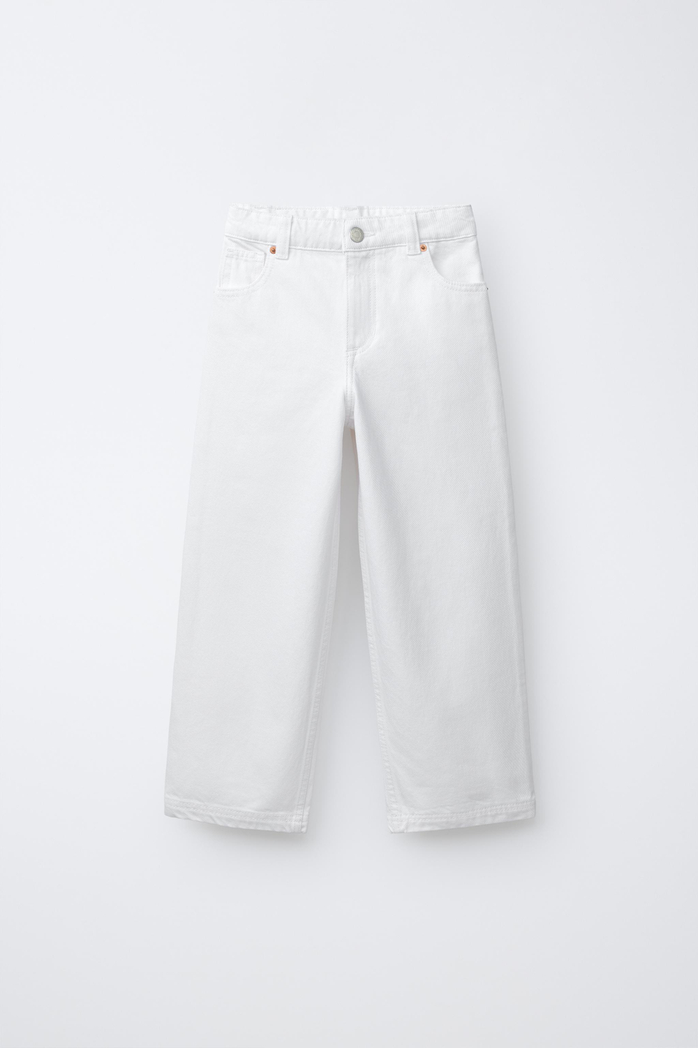ZARA ДЖИНСЫ СВОБОДНОГО КРОЯ, БЕЛЫЙ