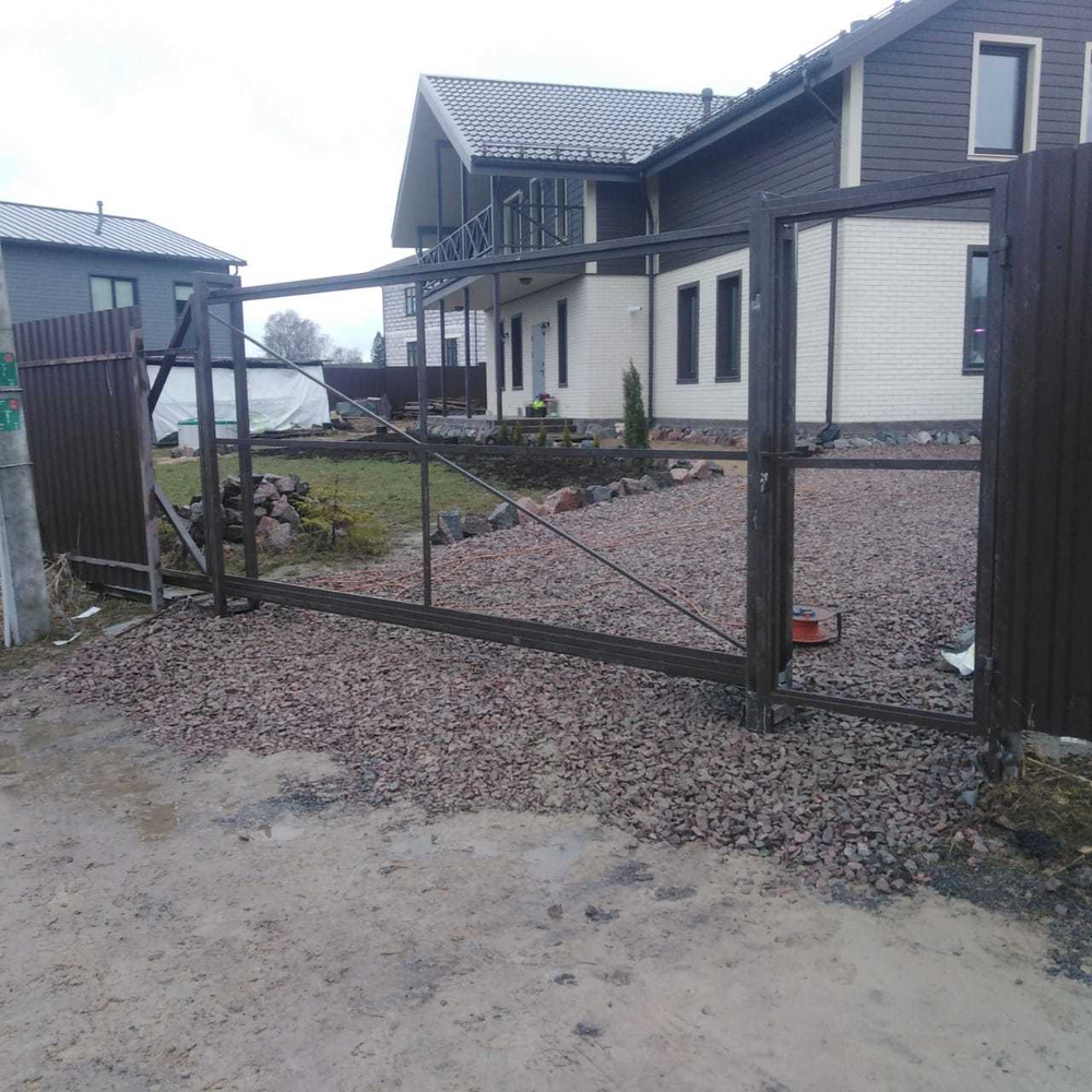 Откатные ворота (каркас под зашивку) + Калитка с подготовкой под автоматику. в Вартемягах.