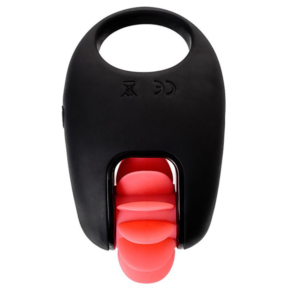 Чёрно-красное эрекционное виброкольцо 2,6см Erotist Toy Rechargeable Ring Mill