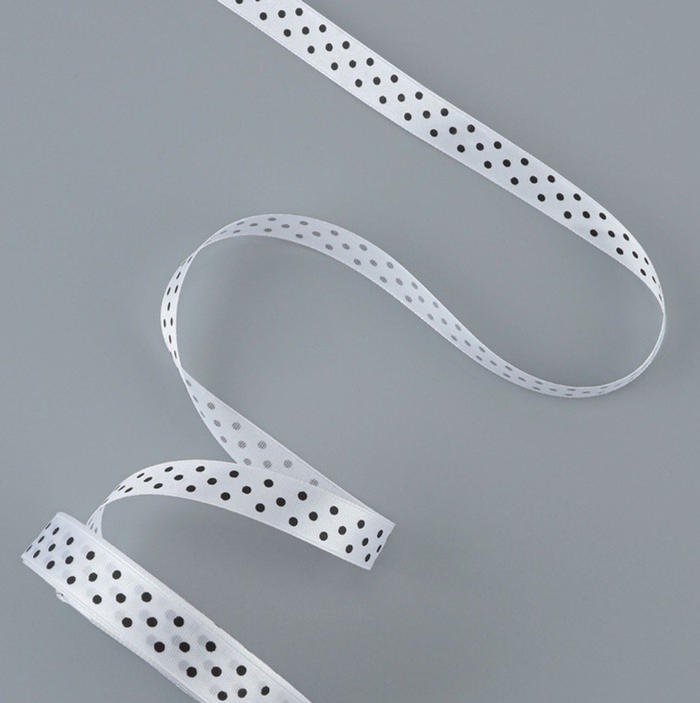 Атласная лента в горошек 25 мм