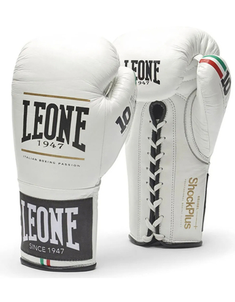 Боксерские перчатки Leone1947 Shock Plus белые