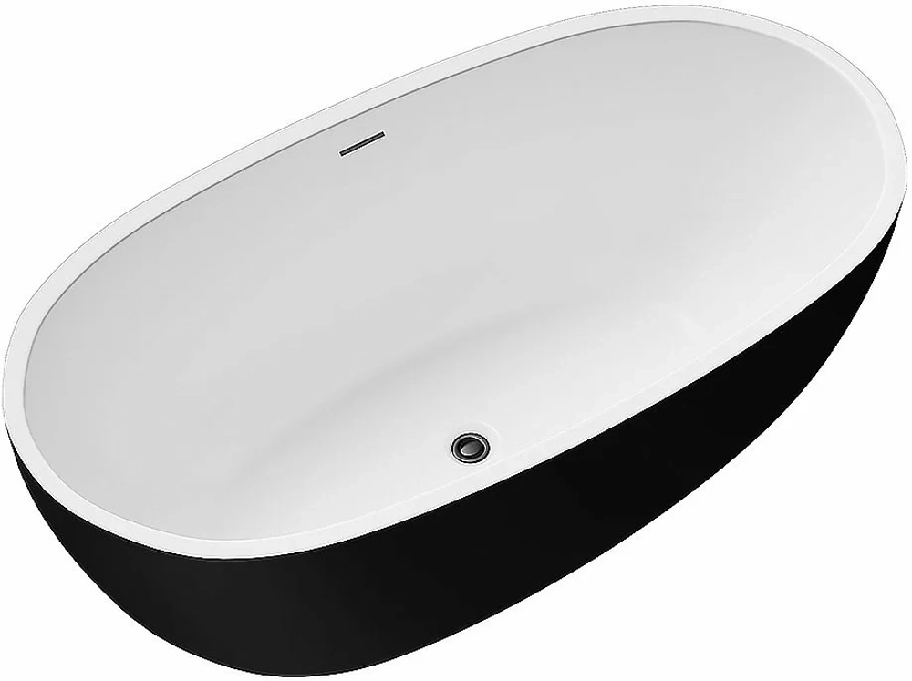 Ванна акриловая Grossman Classic GR-2503MB 170х87 белая, черная матовая