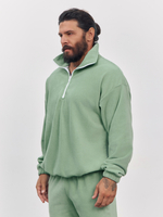 Свитшот "half zip" флисовый (зеленый)