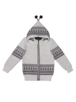 Кофта вязаная на молнии с капюшоном