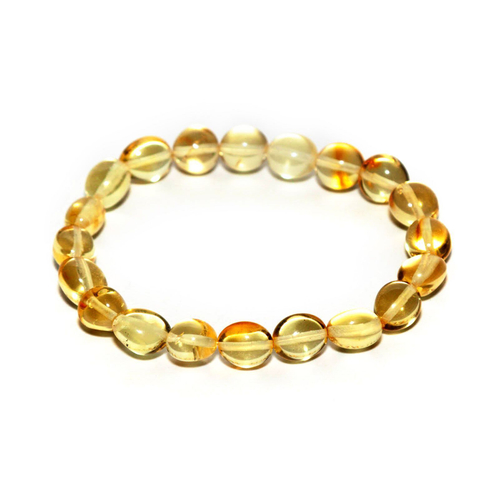 Браслет из янтаря натурального на руку, бусины 6-7 мм. Браслет мятый шар из натуральных камней из Калининграда