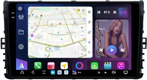 Магнитола для VW Jetta 7, Teramont, Taos, Multivan/Caravelle 2020+, Tiguan 2, Passat B8 - FarCar S500-TS20 монитор 9.5" 2K QLED на Android 14, Быстрейшая, CarPlay, 4G SIM-слот