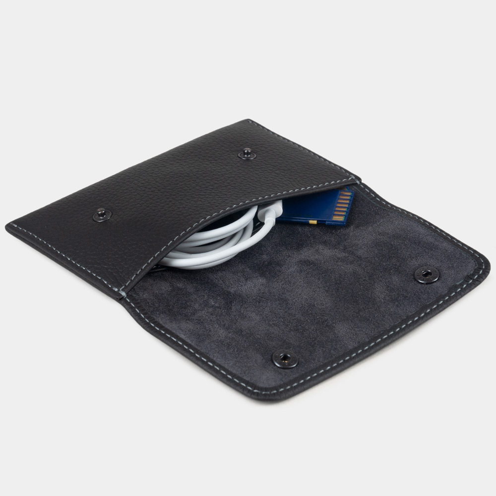 Кофр для украшений Medium из кожи теленка, черного цвета