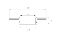 Профиль алюминиевый под шпаклевку LC-LPSH-1258-2 Anod